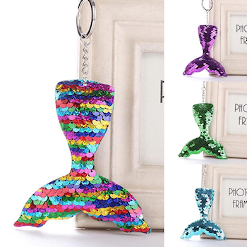 Unisex Cute Sequin Mermaid Tail Keychain
